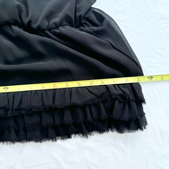 RUDSAK Black Goth Mini Dress Halter Ruffles Chiffon Sheer - Picture 12 of 16